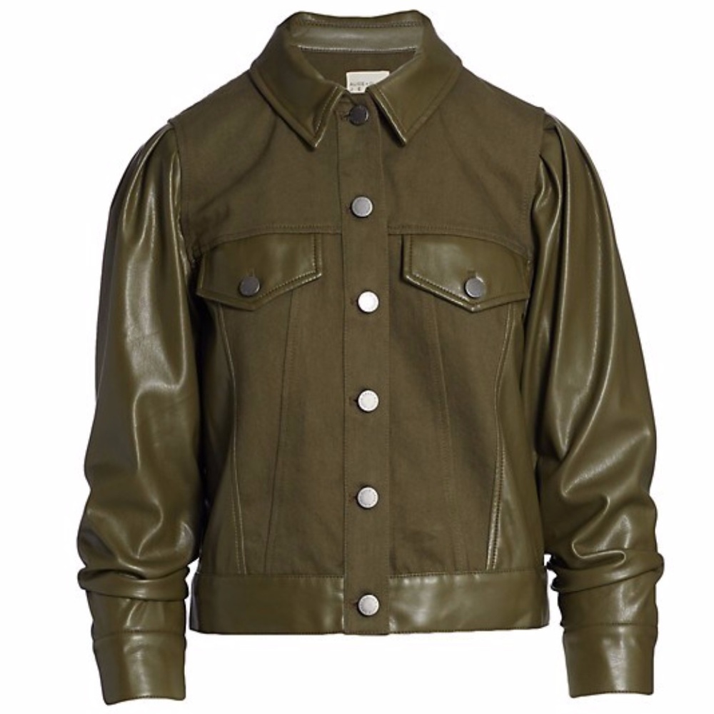 Alice + Olivia Renee Vegan Leather Jacket